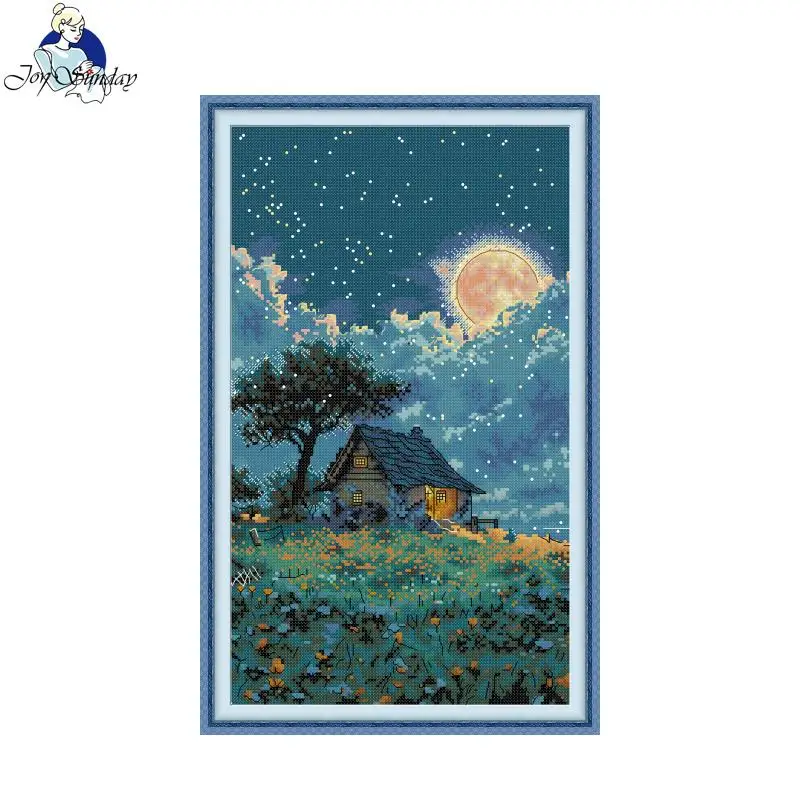 Cross Stitch Kit Stamped Fabric Aida 16/14/11CT Landscape DIY Embroidery Craft Kit Home Decor JoySunday Moonlit Cottage Set
Cross Stitch Kit Stamped Fabric Aida 16/14/11CT Landscape DIY Embroidery Craft Kit Home Decor JoySunday Moonlit Cottage Set