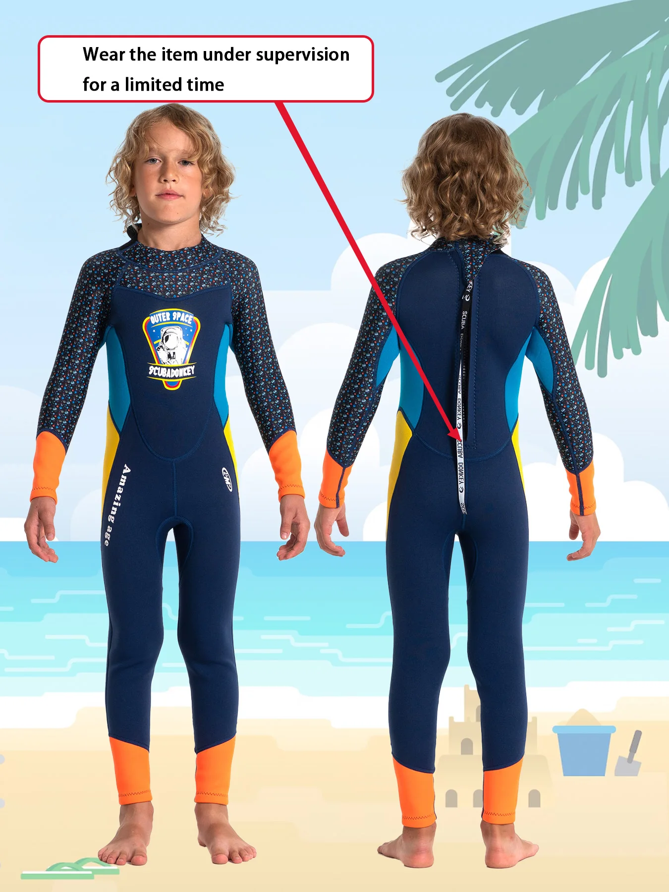 2.5MM Thick Neoprene Kids Thermal Wetsuit Boys Girls One Piece Long Sleeve Anti-UV Diving Surf Swimming Suit
2.5MM Thick Neoprene Kids Thermal Wetsuit Boys Girls One Piece Long Sleeve Anti-UV Diving Surf Swimming Suit