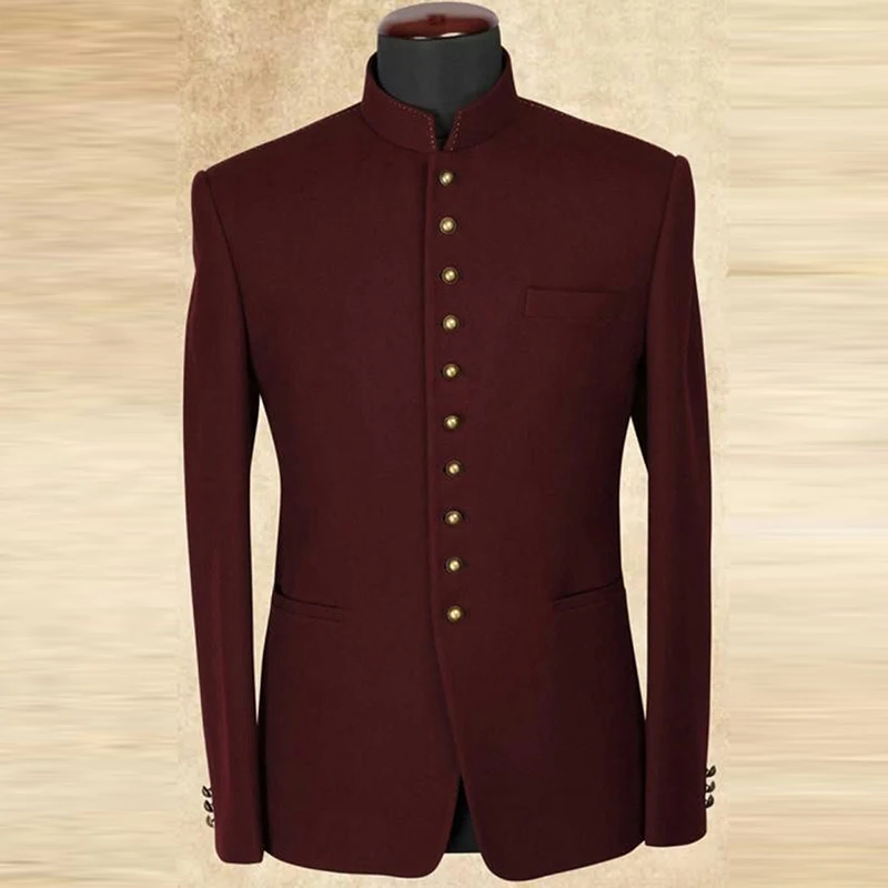 Men's Suit Jacket Dark Green Burgundy Suede Long Sleeve Stand Collar Single Breasted Jacket Male Gentleman Business Jacket 2022
Men's Suit Jacket Dark Green Burgundy Suede Long Sleeve Stand Collar Single Breasted Jacket Male Gentleman Business Jacket 2022