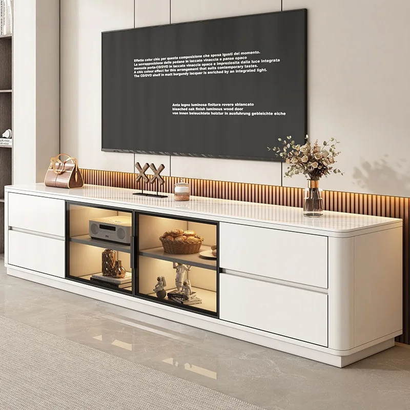 HYS rock slab TV cabinet glass door household living room light luxury solid wood floor new TV cabinet coffee table combination
HYS rock slab TV cabinet glass door household living room light luxury solid wood floor new TV cabinet coffee table combination