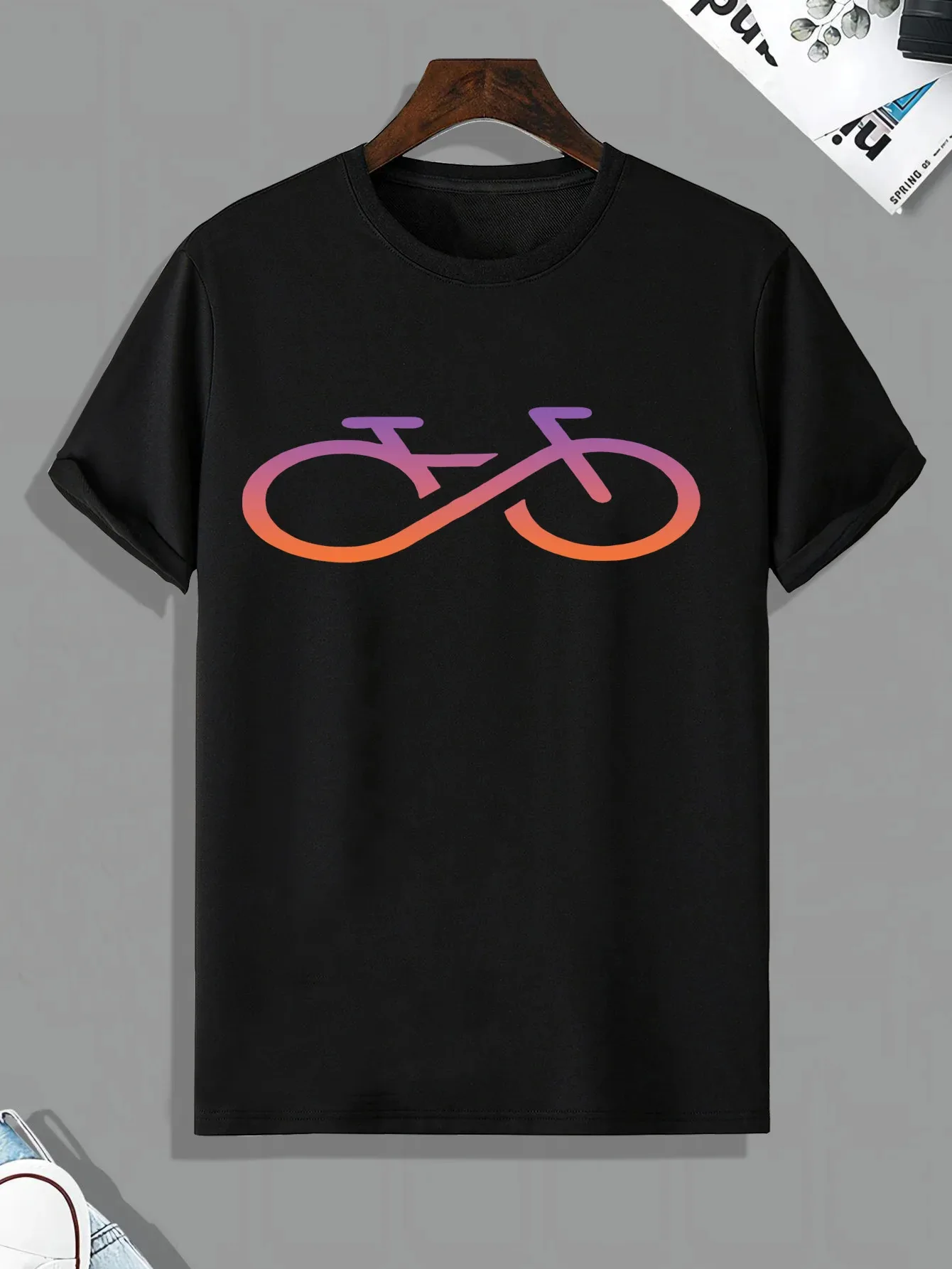 100% polyester fiber personality gradient bicycle printing short-sleeved twill fabric casual fashion men's T-shirt
100% polyester fiber personality gradient bicycle printing short-sleeved twill fabric casual fashion men's T-shirt