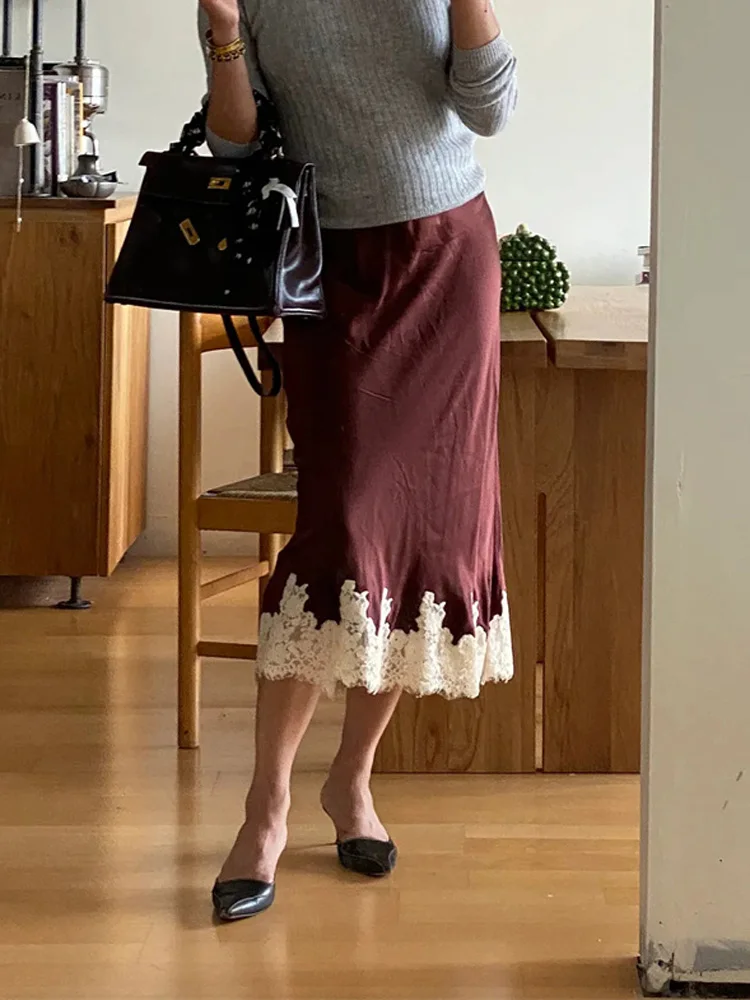 Кружевная атласная юбка макси с принтом Tossy, женская тонкая лоскутная юбка с высокой талией, весенняя элегантная длинная юбка, женская повседневная одежда
Кружевная атласная юбка макси с принтом Tossy, женская тонкая лоскутная юбка с высокой талией, весенняя элегантная длинная юбка, женская повседневная одежда