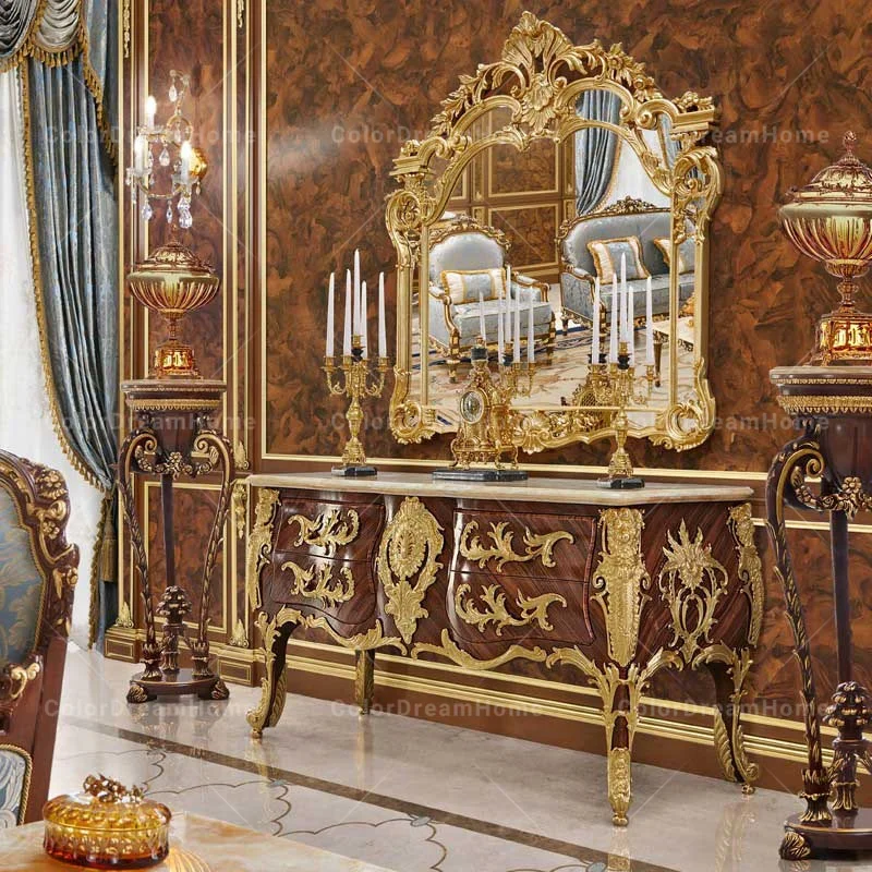Зеркальный шкаф-консоль в европейском стиле, роскошный антикварный золотой консольный стол для прихожей во французском стиле из массива дерева с резьбой и королевским зеркалом
Зеркальный шкаф-консоль в европейском стиле, роскошный антикварный золотой консольный стол для прихожей во французском стиле из массива дерева с резьбой и королевским зеркалом