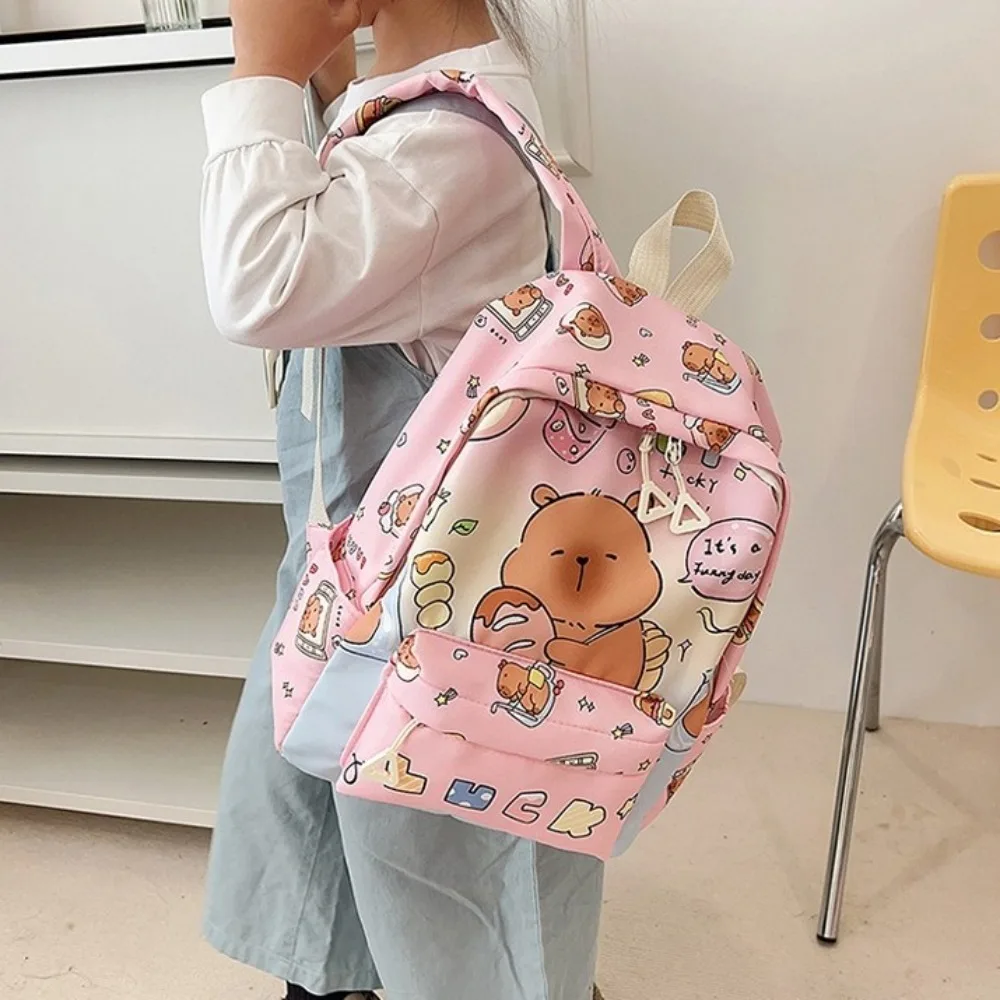 Cute Thickened Capybara Backpack Nylon Lightweight Cartoon Animal Daypack Wide Straps Large Capacity Children School Bag Friends
Cute Thickened Capybara Backpack Nylon Lightweight Cartoon Animal Daypack Wide Straps Large Capacity Children School Bag Friends