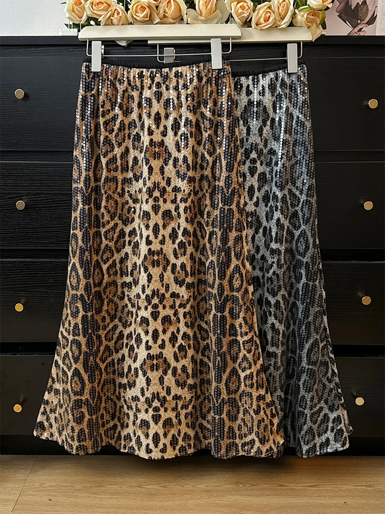 Leopard Skirts for Women Sequined Casual Loose Skirts Autumn Fashion Solid Female Comfortable Elegant High Waist Skirts
Leopard Skirts for Women Sequined Casual Loose Skirts Autumn Fashion Solid Female Comfortable Elegant High Waist Skirts
