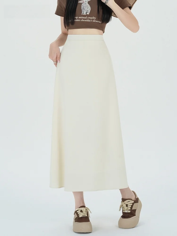 High Waist Satin f Skirt Thin New Chinese Sle Women's Midi Skirt Umbrella Skirt Beige Color Faionable Spring Summer
High Waist Satin f Skirt Thin New Chinese Sle Women's Midi Skirt Umbrella Skirt Beige Color Faionable Spring Summer