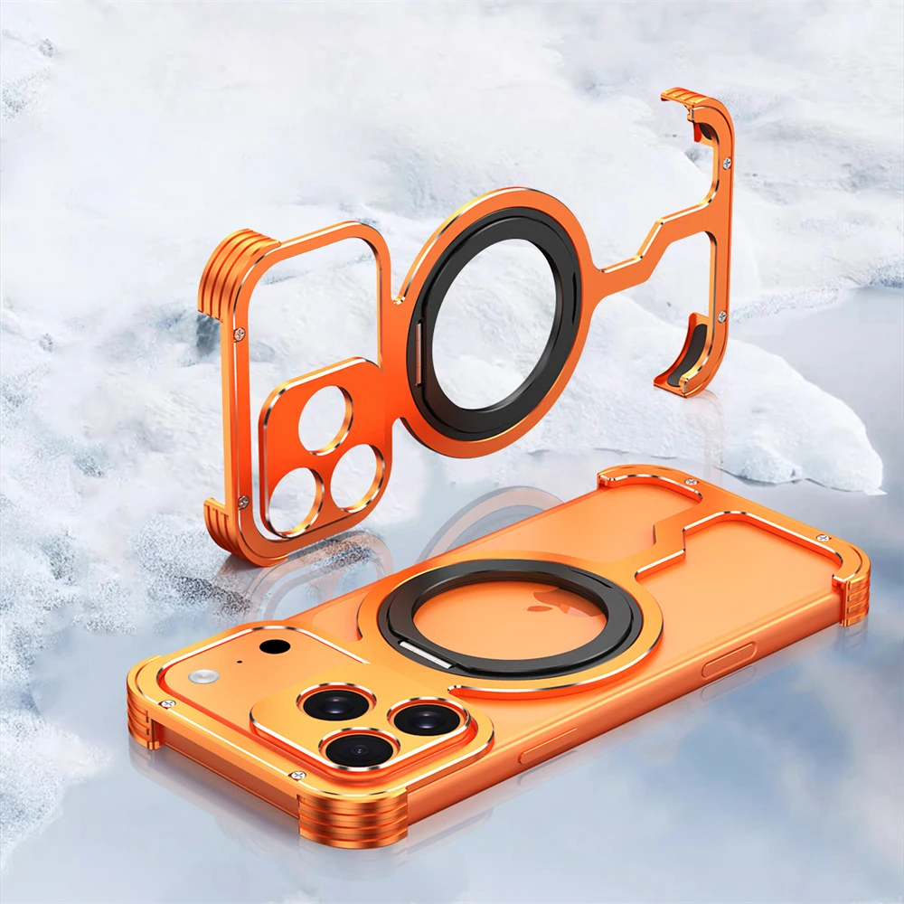 Luxury Metal Case For iphone 17 Pro Max Aluminum Alloy Frameless Bumper Frame 17 Pro Protective Shell Funda Built-in Holder
Luxury Metal Case For iphone 17 Pro Max Aluminum Alloy Frameless Bumper Frame 17 Pro Protective Shell Funda Built-in Holder