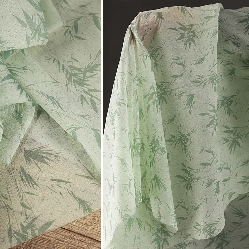 Chinese Style Bamboo Leaf Printed Yarn Fabric Semi-transparent Bamboo Yarn Fabric For Diy Sewing Hanfu Cardigan Tablecloth Skirt
Chinese Style Bamboo Leaf Printed Yarn Fabric Semi-transparent Bamboo Yarn Fabric For Diy Sewing Hanfu Cardigan Tablecloth Skirt