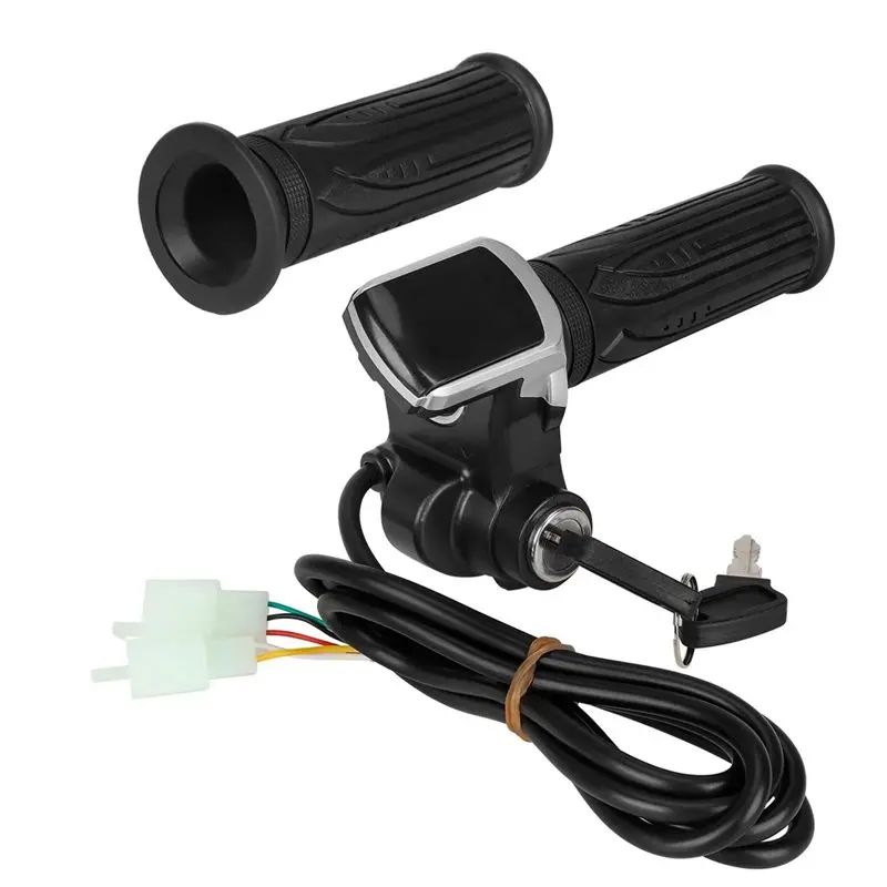 Electric Bike Throttle 48V Accelerator With LED Display Universal Electric Scooter Handlebar Throttle Replacement Accessory
Electric Bike Throttle 48V Accelerator With LED Display Universal Electric Scooter Handlebar Throttle Replacement Accessory