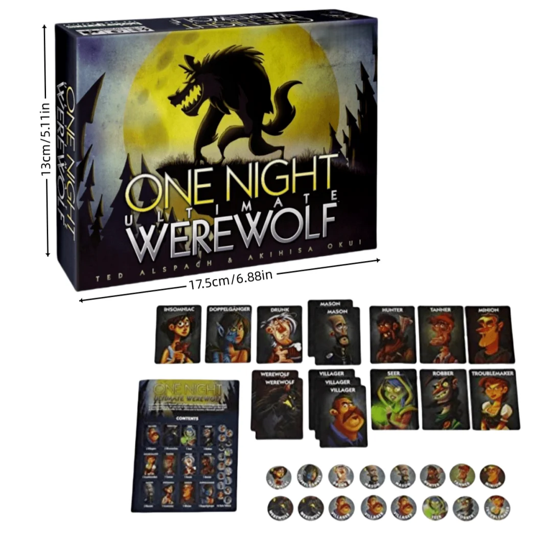 Настольная игра One Night Ultimate Werewolf, карточная игра | Настольные игры | 3-10 игроков | Время игры составляет 10 минут, подходит в подарок.
Настольная игра One Night Ultimate Werewolf, карточная игра | Настольные игры | 3-10 игроков | Время игры составляет 10 минут, подходит в подарок.