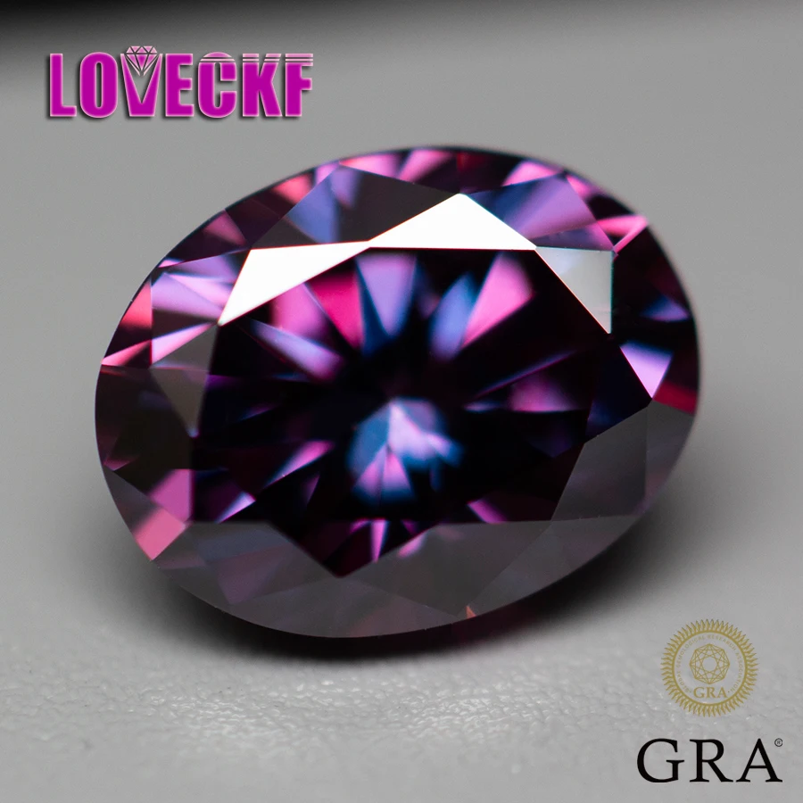 NEW Royal Purple Oval Cut Moissanite Stones VVS1 Passed Diamond Tester with GRA Report
NEW Royal Purple Oval Cut Moissanite Stones VVS1 Passed Diamond Tester with GRA Report