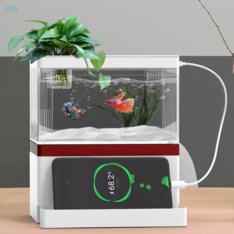 Mini Fish Tank Self Circulating Fish Tank With Charging Filter Desktop Living Room Household Water Free Ecological Aquarium
Mini Fish Tank Self Circulating Fish Tank With Charging Filter Desktop Living Room Household Water Free Ecological Aquarium