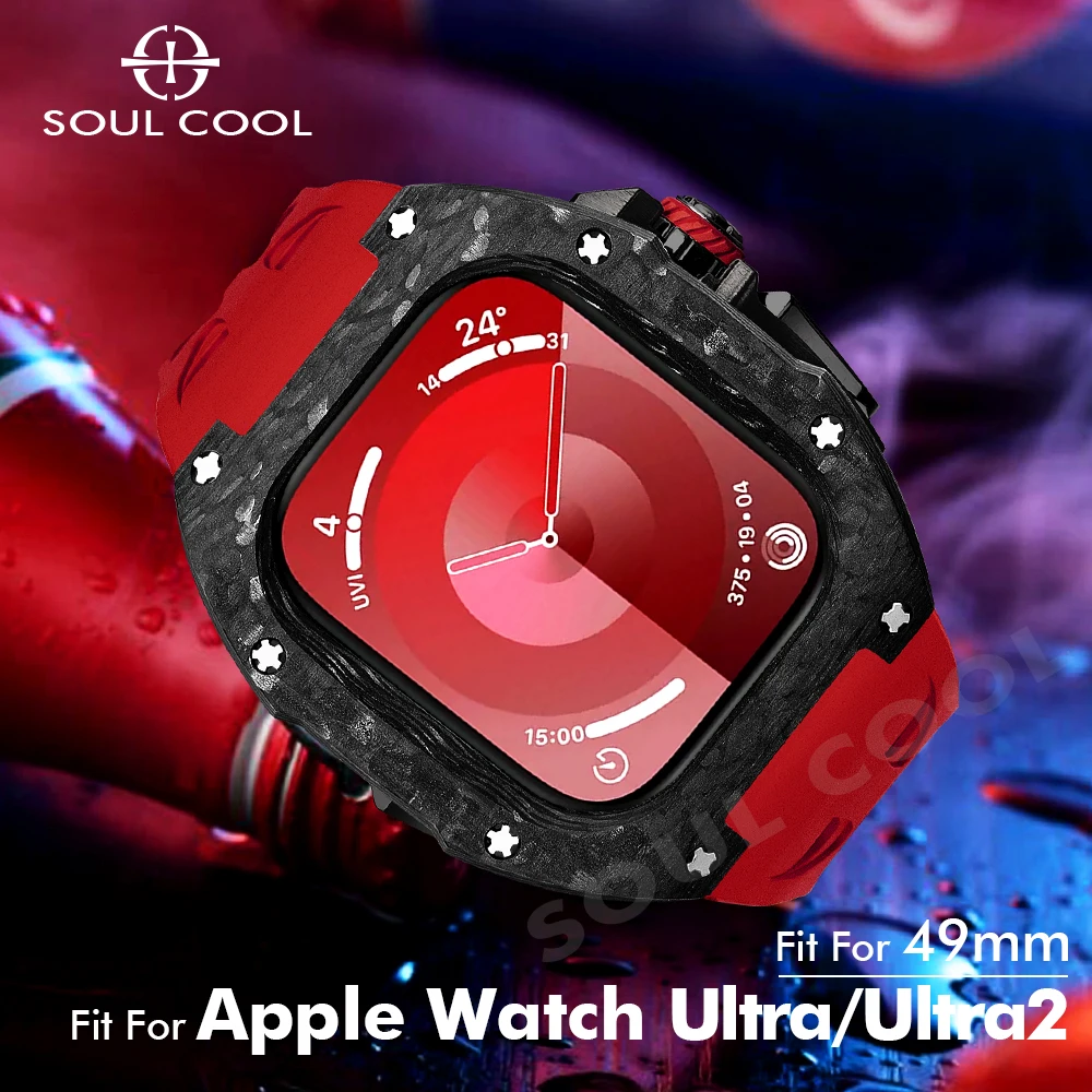 Soul Cool Carbon Fiber Case For Apple Watch Ultra 3/2/1 49mm, Protection Kit Mille Modification, Fashion Luxury band Smart watch
Soul Cool Carbon Fiber Case For Apple Watch Ultra 3/2/1 49mm, Protection Kit Mille Modification, Fashion Luxury band Smart watch