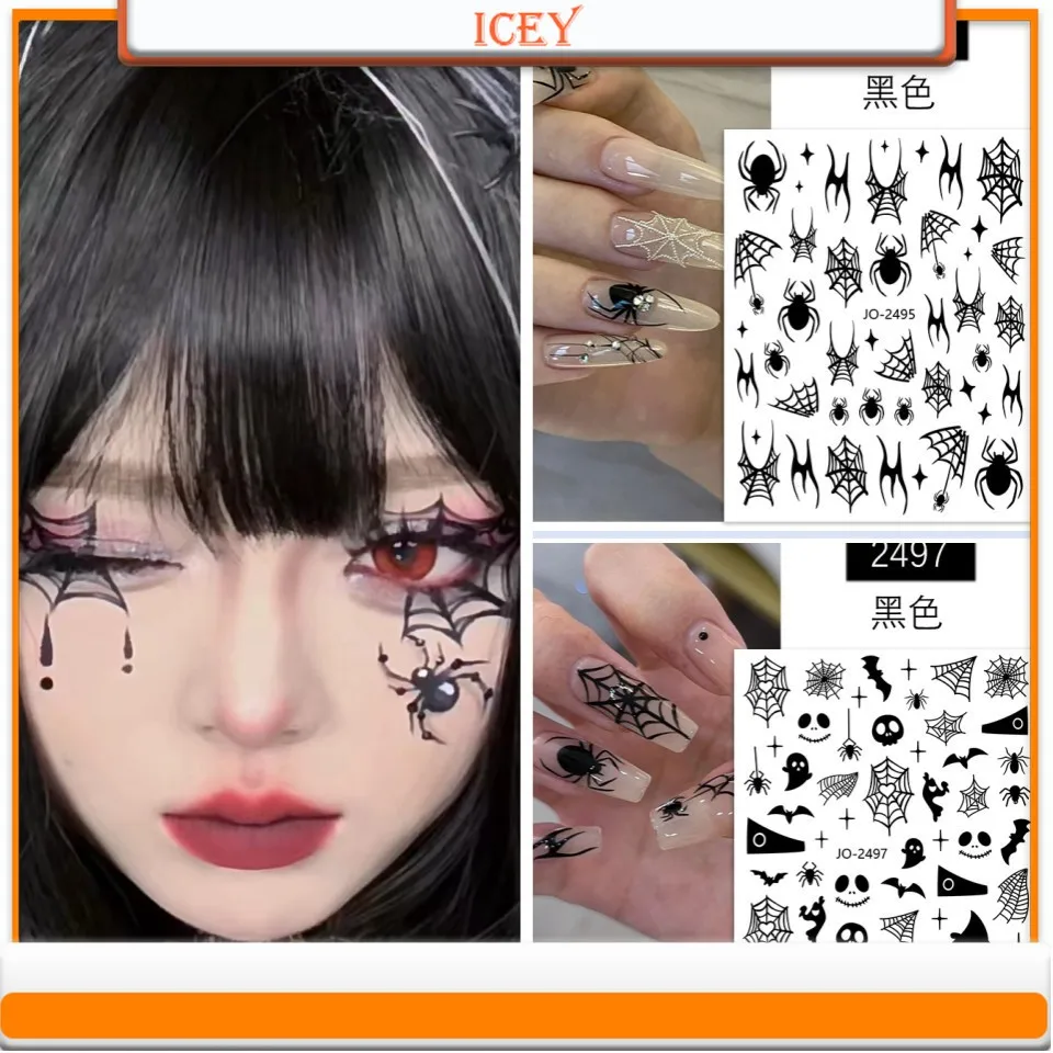 Icey Beauty Halloween Corruption Spider Black Silver Face Stickers Dark New Joke Horror Makeup Makeup Nail Stickers
Icey Beauty Halloween Corruption Spider Black Silver Face Stickers Dark New Joke Horror Makeup Makeup Nail Stickers