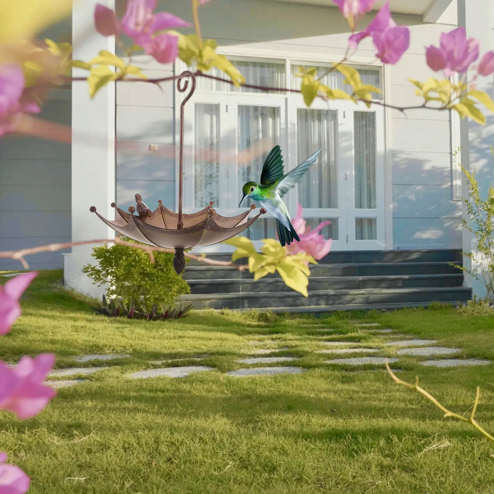 Hanging Bird Feeder Umbrella Shaped Iron Art Garden Decoration Outdoor Backyard Yard Tray Wild Bird Bath Feeder
Hanging Bird Feeder Umbrella Shaped Iron Art Garden Decoration Outdoor Backyard Yard Tray Wild Bird Bath Feeder