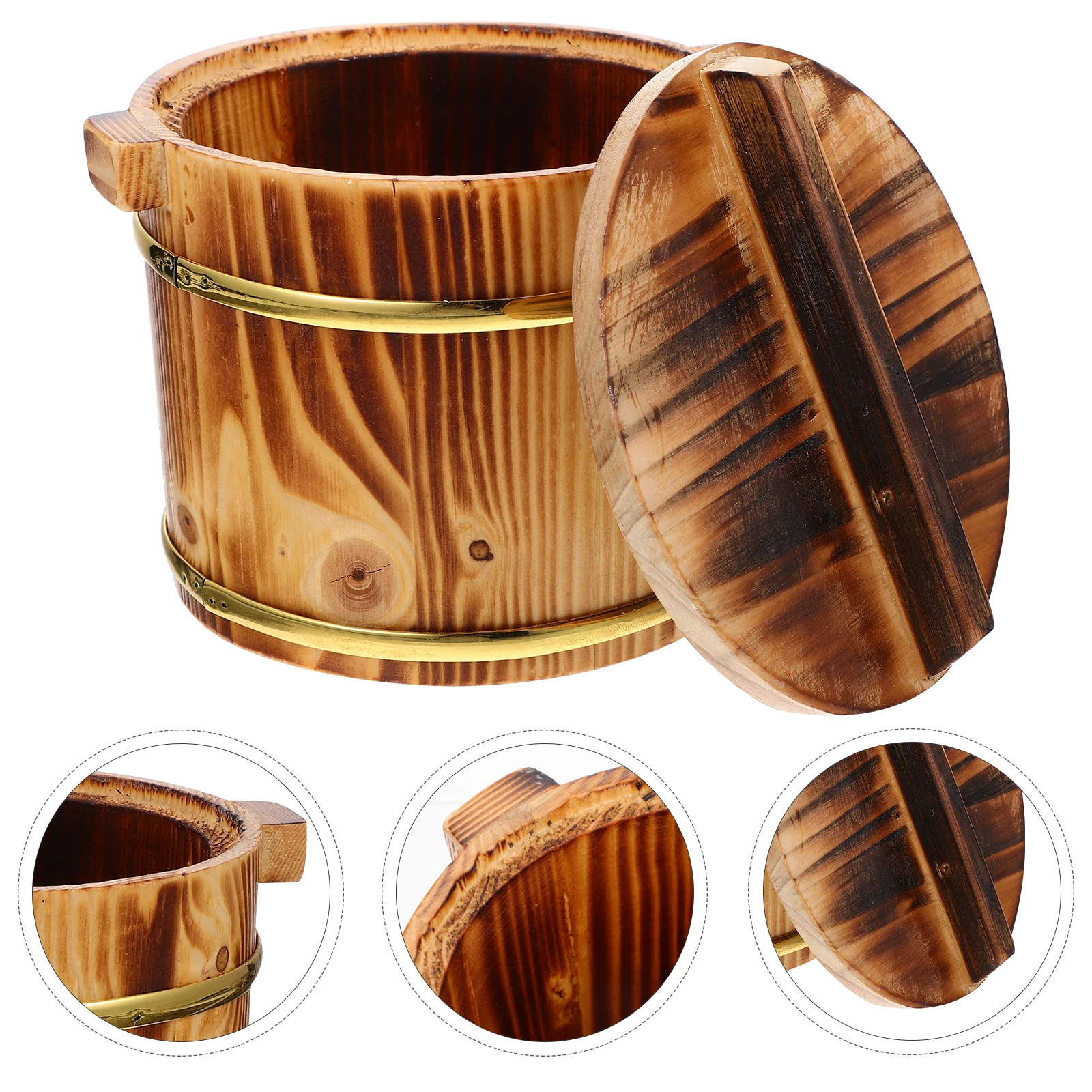 Serving Sushi Rice Mixing Bucket Food Containers with Lids Paper Holder Light Brown
Serving Sushi Rice Mixing Bucket Food Containers with Lids Paper Holder Light Brown
