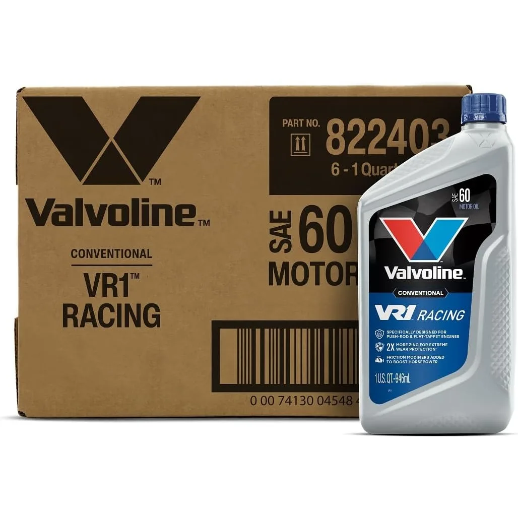 HighPerformance VR1 Racing SAE 60 Motor Oil 1 QT Case of 6 for HighEnd Engine Protection and Enhanced Durability in Extreme Rac
HighPerformance VR1 Racing SAE 60 Motor Oil 1 QT Case of 6 for HighEnd Engine Protection and Enhanced Durability in Extreme Rac