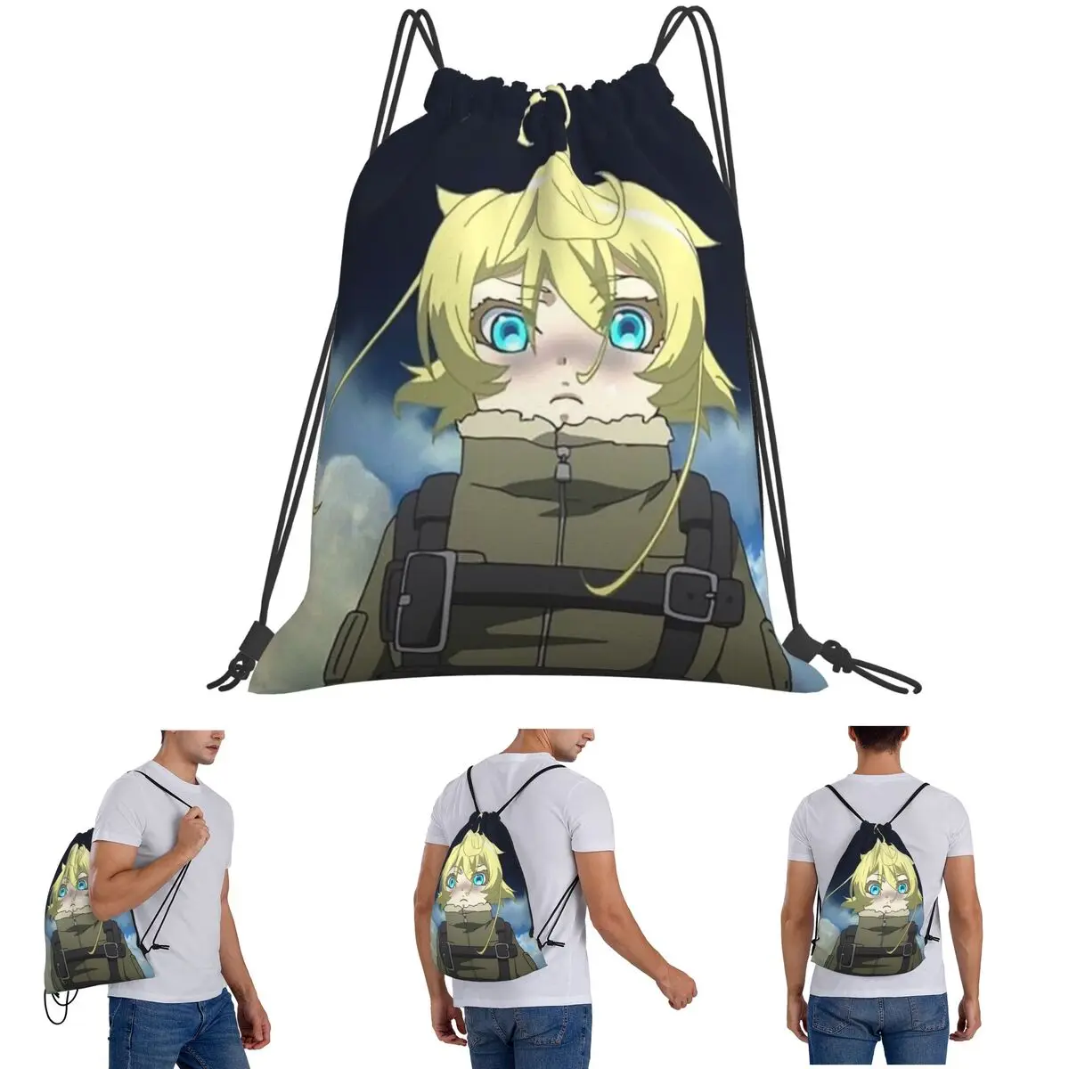 Saga Of Tanya The Evil Anime Backpacks Fashion Drawstring Bundle Pocket Sports Bag Book Bags for Man Woman Students
Saga Of Tanya The Evil Anime Backpacks Fashion Drawstring Bundle Pocket Sports Bag Book Bags for Man Woman Students