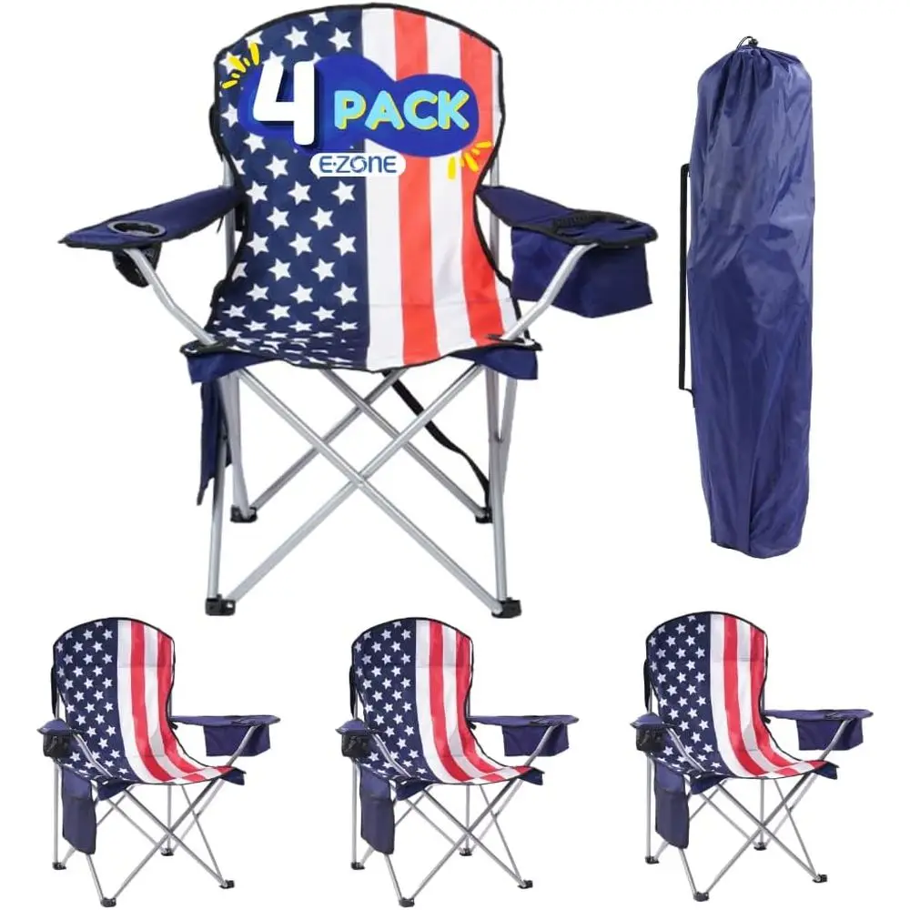 4-Piece Folding Camping Chairs with Cooler, Storage, Cup Holder & Carry Bag for Outdoor Adventures
4-Piece Folding Camping Chairs with Cooler, Storage, Cup Holder & Carry Bag for Outdoor Adventures
