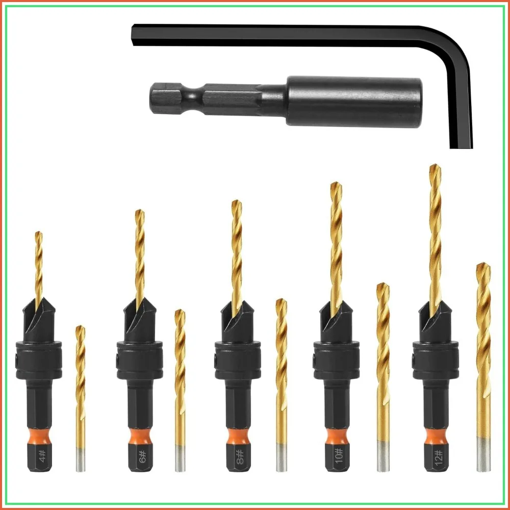 12-Piece HSS Adjustable Countersink Drill Bit Set #4-#12 with Magnetic Extension & Case
12-Piece HSS Adjustable Countersink Drill Bit Set #4-#12 with Magnetic Extension & Case