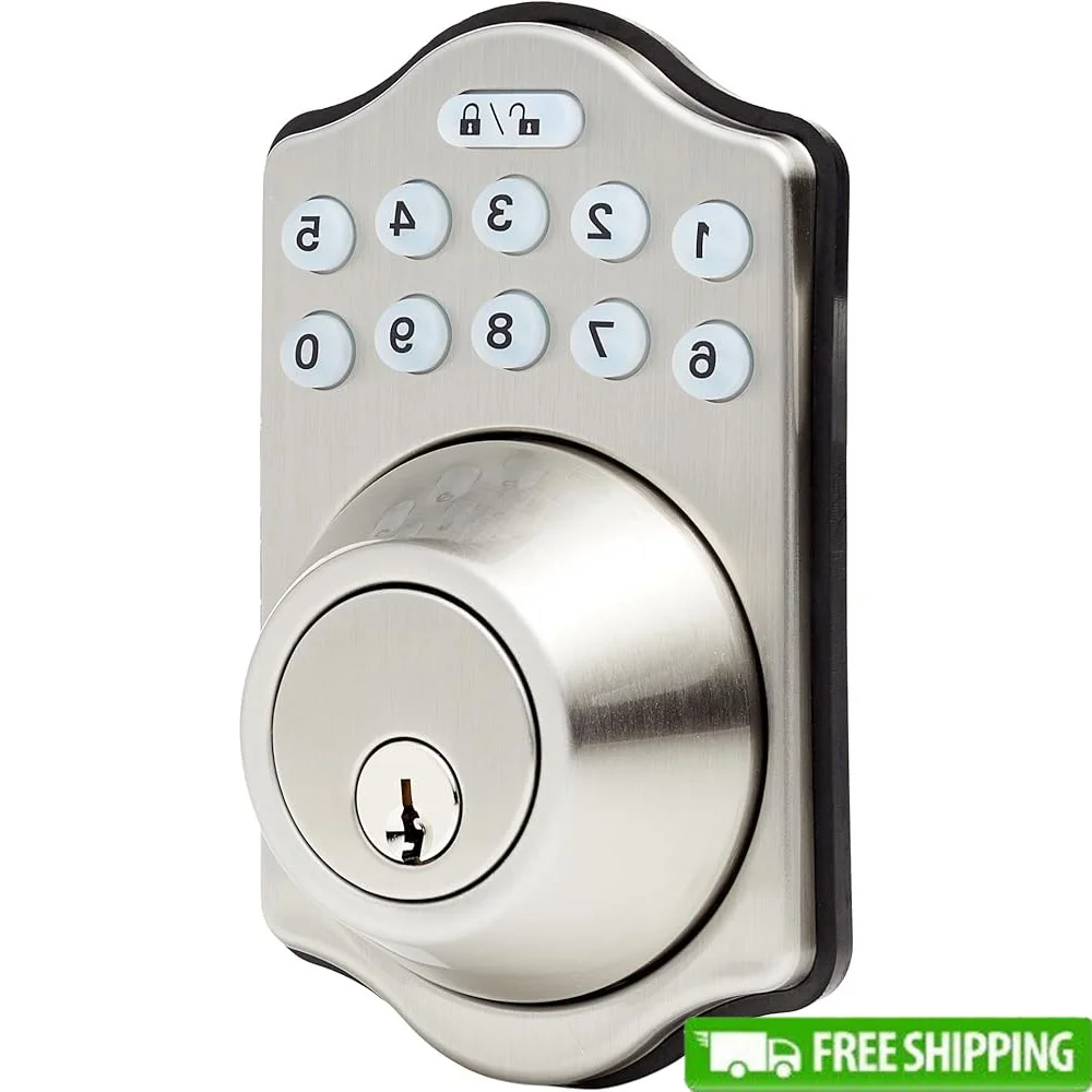 Keyless Entry Keypad Deadbolt Lock Electronic Security Lock with User Codes Automatic Locking Compatible with Standard Doors
Keyless Entry Keypad Deadbolt Lock Electronic Security Lock with User Codes Automatic Locking Compatible with Standard Doors