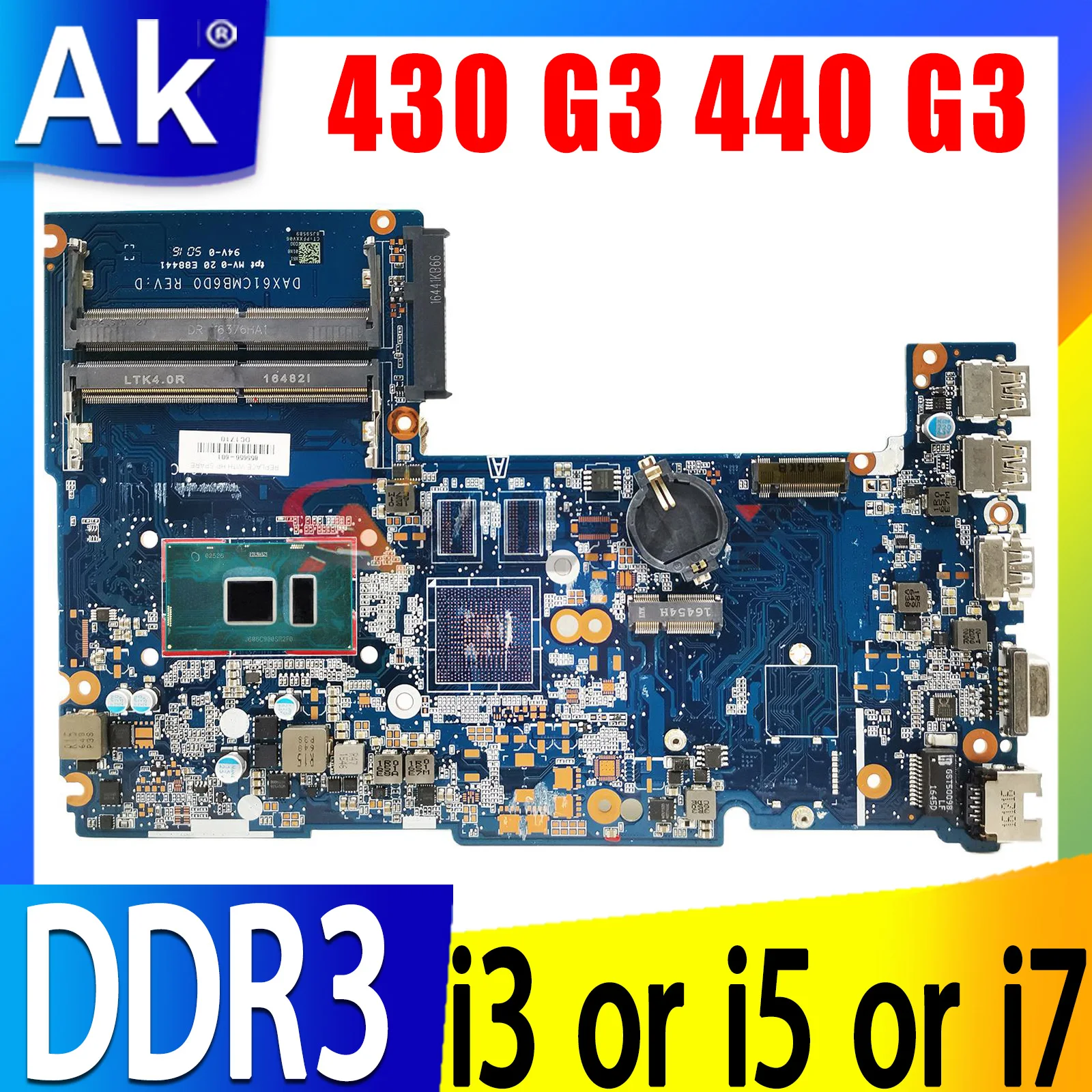 For HP HighPerformance Mainboard DAX61CMB6C0 Laptop Motherboard ProBook 430 G3 440 G3 CPU i3 i5 i7 100% Tested
For HP HighPerformance Mainboard DAX61CMB6C0 Laptop Motherboard ProBook 430 G3 440 G3 CPU i3 i5 i7 100% Tested