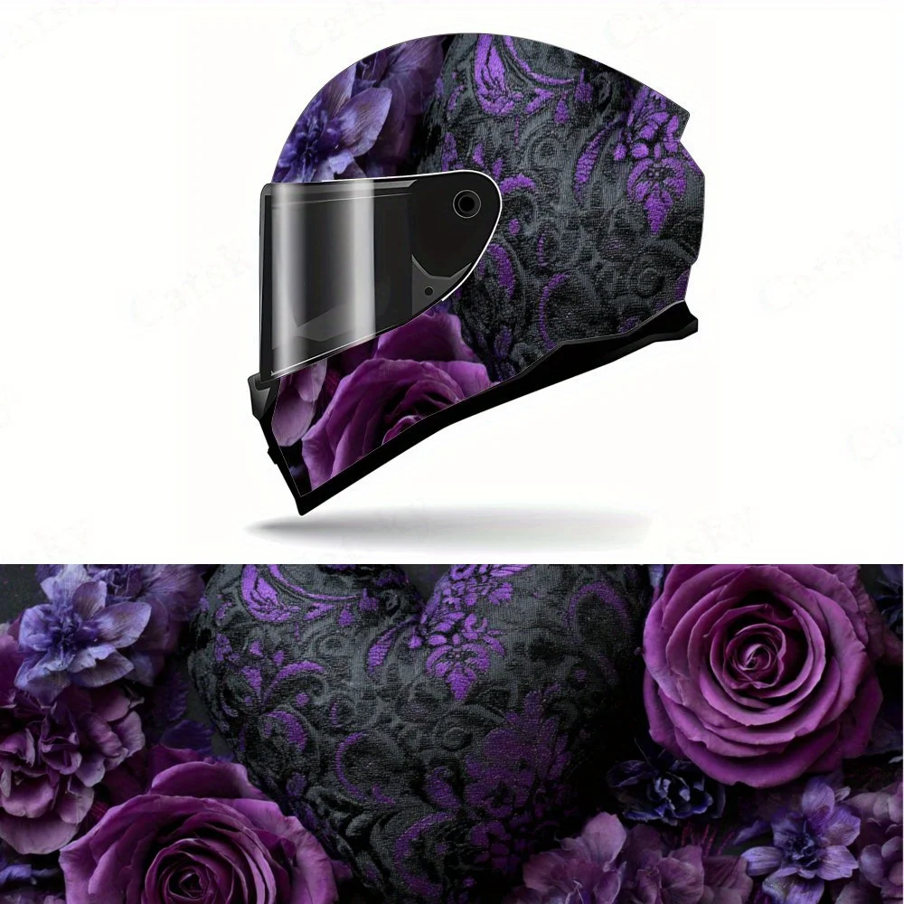Black Heart with Purple Roses-Durable Waterproof PVC, Self-Adhesive Motorcycle Racing Helmet Decal, Perfect Gift for Motorcycle
Black Heart with Purple Roses-Durable Waterproof PVC, Self-Adhesive Motorcycle Racing Helmet Decal, Perfect Gift for Motorcycle