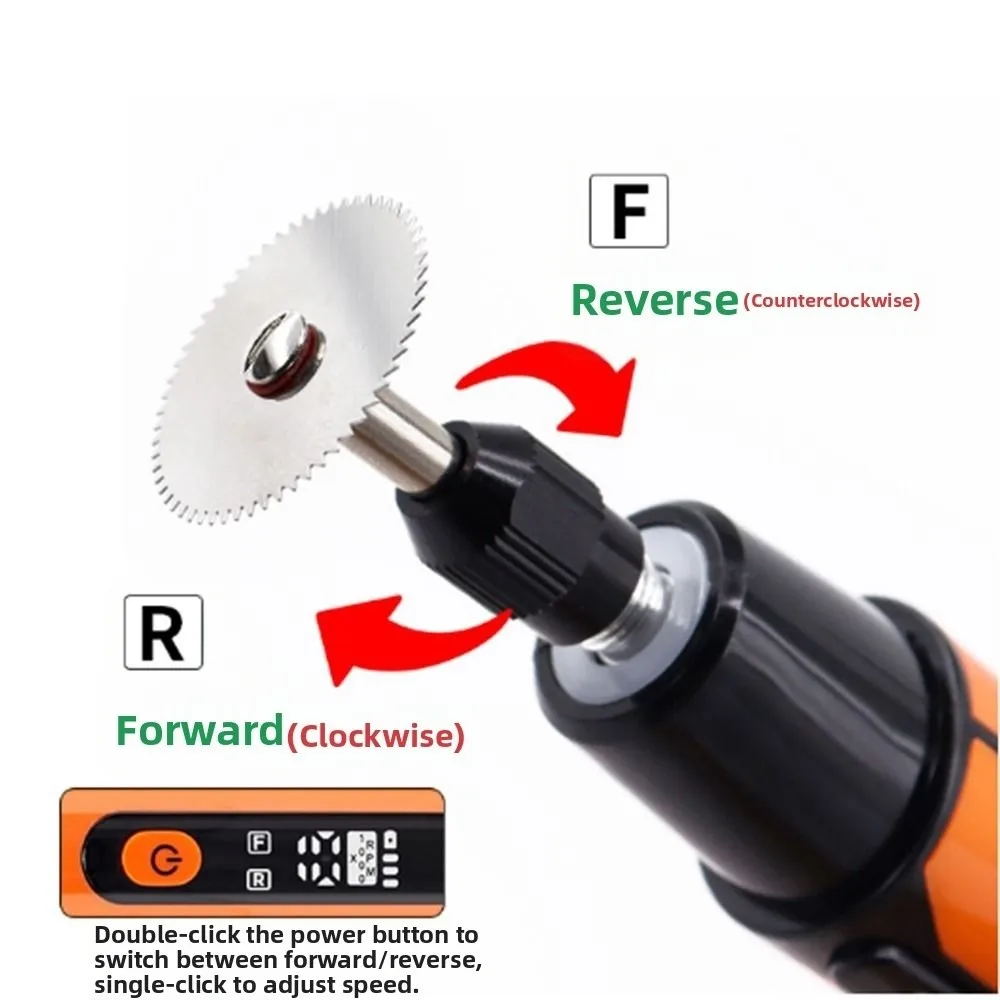Wireless Digital Electric Mini Drill Adjustable Speed with LED Light Cordless Rotary Tool Handheld Digital Engraving Pen