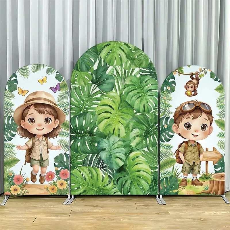 Single Side Arch Backdrop Cover Jungle Explorer Theme Party Backdrop Set Featuring Lush Monstera Leaves Center Panel with Two
Single Side Arch Backdrop Cover Jungle Explorer Theme Party Backdrop Set Featuring Lush Monstera Leaves Center Panel with Two