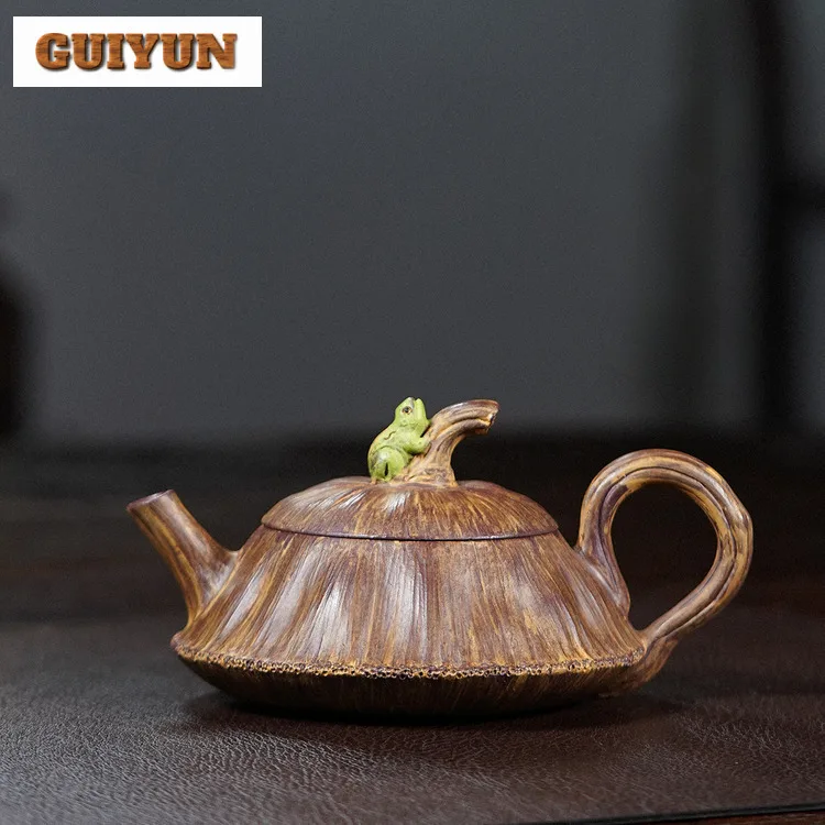 240ml Authentic Yixing Purple Clay Teapots Handmade Frog Lotus Pot Raw Ore Purple Mud Tea Making Kettle Chinese Zisha Tea Set
240ml Authentic Yixing Purple Clay Teapots Handmade Frog Lotus Pot Raw Ore Purple Mud Tea Making Kettle Chinese Zisha Tea Set