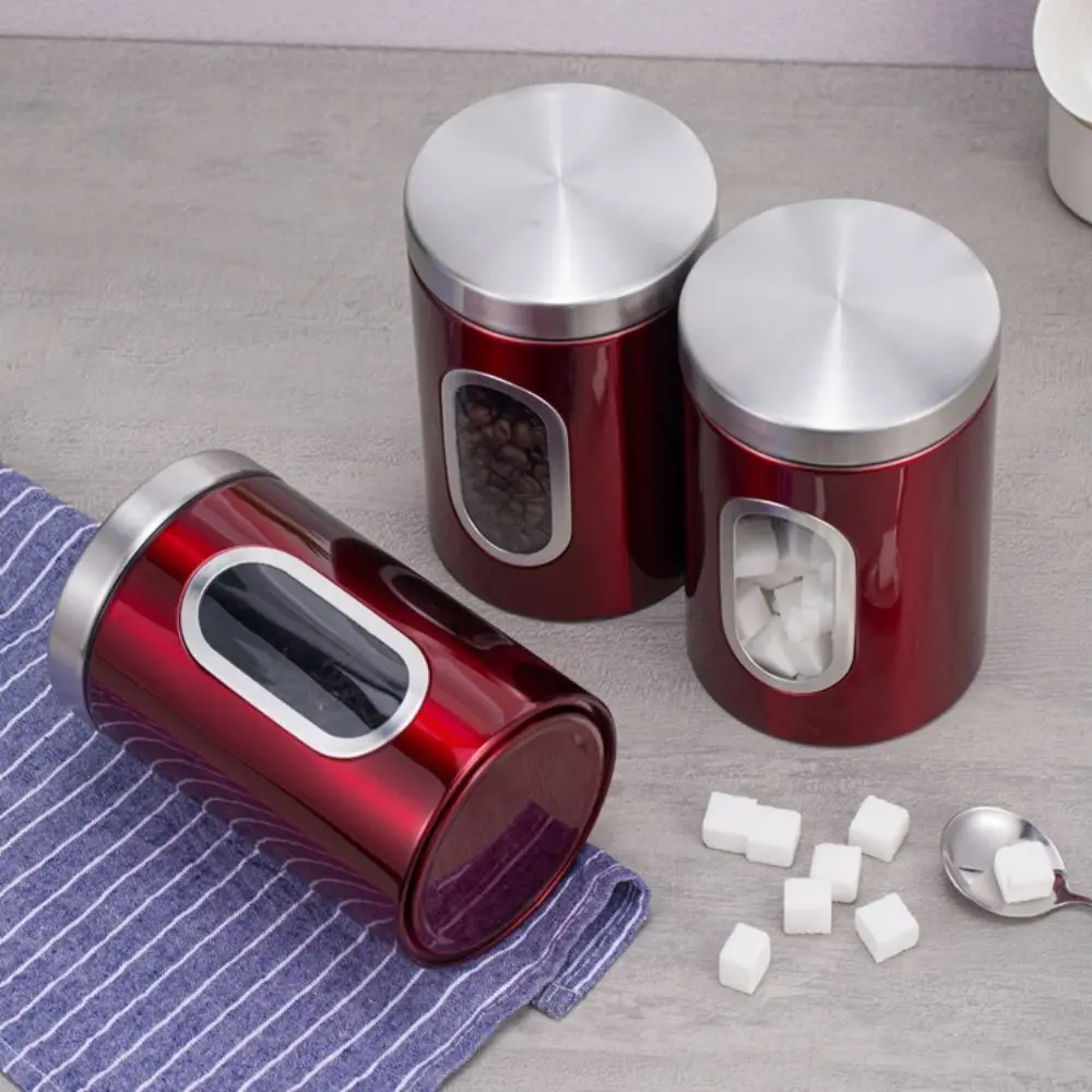 3PCS Stainless Steel Beans Canister Set Food Container Clear Window Tea Tank Kit Simple Design Practical Grains Storage Jars
3PCS Stainless Steel Beans Canister Set Food Container Clear Window Tea Tank Kit Simple Design Practical Grains Storage Jars