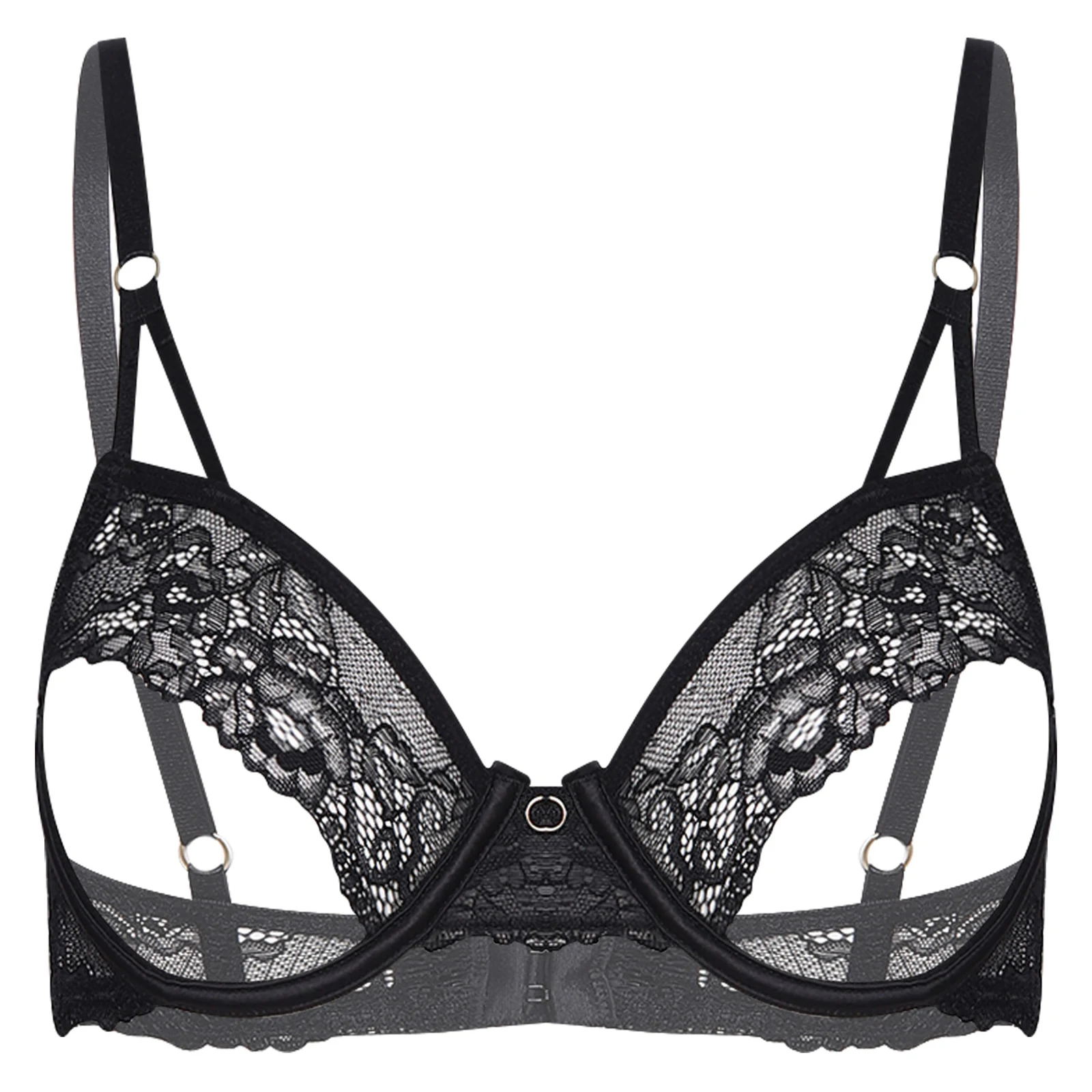 Womens Lingerie Floral Lace Balconette Bra Top Sheer Hollow Cup Push Up Underwire Spaghetti Straps Supportive Shelf Bralette
Womens Lingerie Floral Lace Balconette Bra Top Sheer Hollow Cup Push Up Underwire Spaghetti Straps Supportive Shelf Bralette