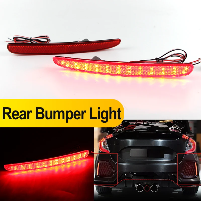 2PCS Led Light For Car Rear Bumper For Honda Civic Hatchback Type-R SI 4-Door Sedan 2017-up Rear Reflector Bumper Led Light 12V
2PCS Led Light For Car Rear Bumper For Honda Civic Hatchback Type-R SI 4-Door Sedan 2017-up Rear Reflector Bumper Led Light 12V