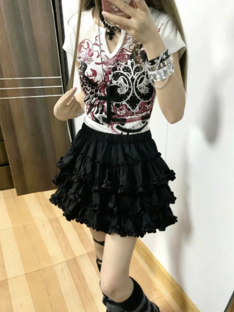 Lolita Style Mini Skirt Retro Lace Ruffled Design Women High Waist A-Line Skirt Japanese Y2K Subculture Party Street Skirt
Lolita Style Mini Skirt Retro Lace Ruffled Design Women High Waist A-Line Skirt Japanese Y2K Subculture Party Street Skirt
