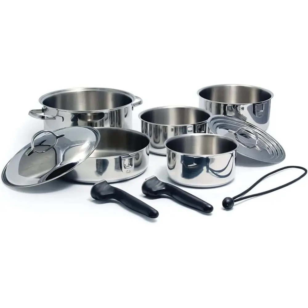 10-Piece Nesting Stainless Steel Cookware Set
10-Piece Nesting Stainless Steel Cookware Set
