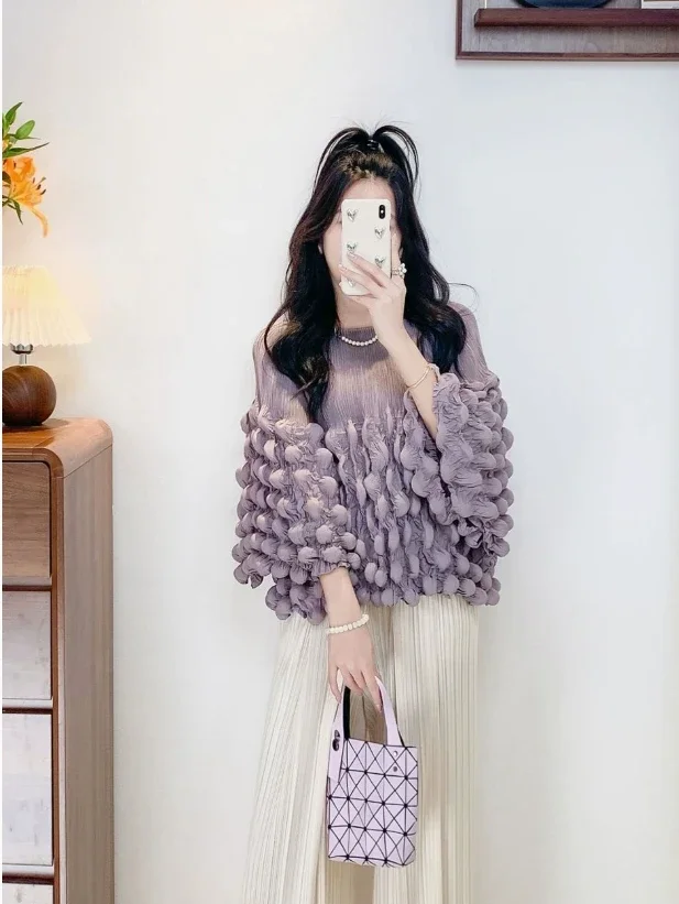 Miyake Design Bubble плиссированный топ с короткими рукавами, модный темпераментный универсальный эротический женский топ 202, весенний новый стиль
Miyake Design Bubble плиссированный топ с короткими рукавами, модный темпераментный универсальный эротический женский топ 202, весенний новый стиль
