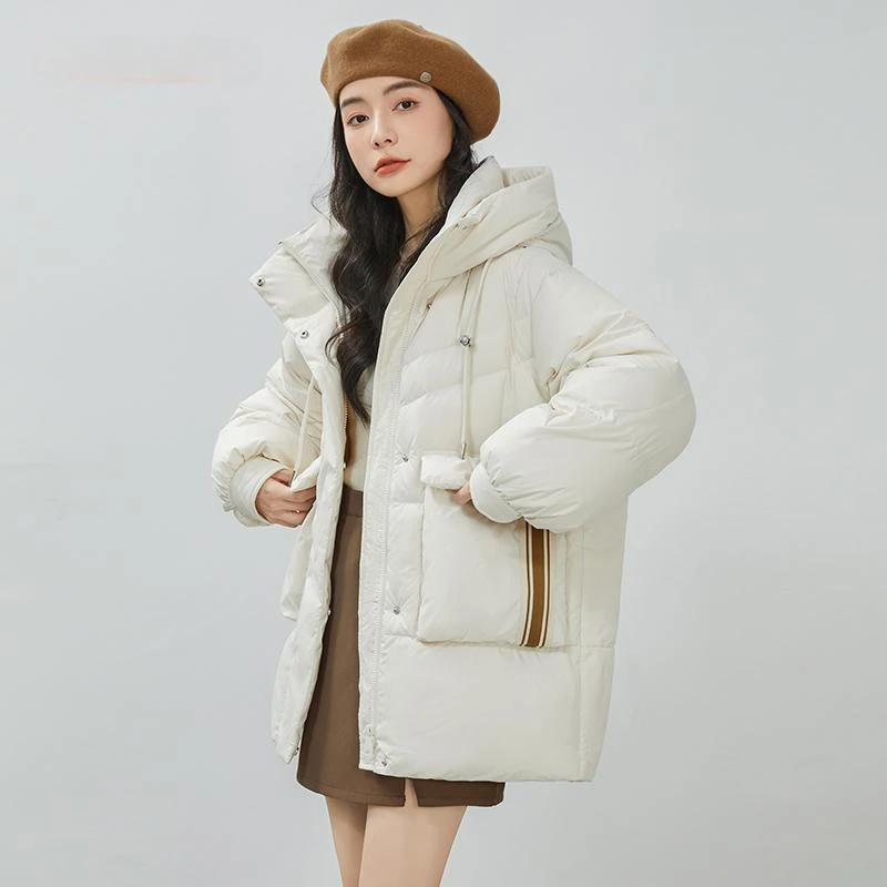 Women Winter White Duck Down Coat Medium Length Women's Down Jacket Hooded Cold Resistant and Windproof Keep Warm 131 B02
Women Winter White Duck Down Coat Medium Length Women's Down Jacket Hooded Cold Resistant and Windproof Keep Warm 131 B02