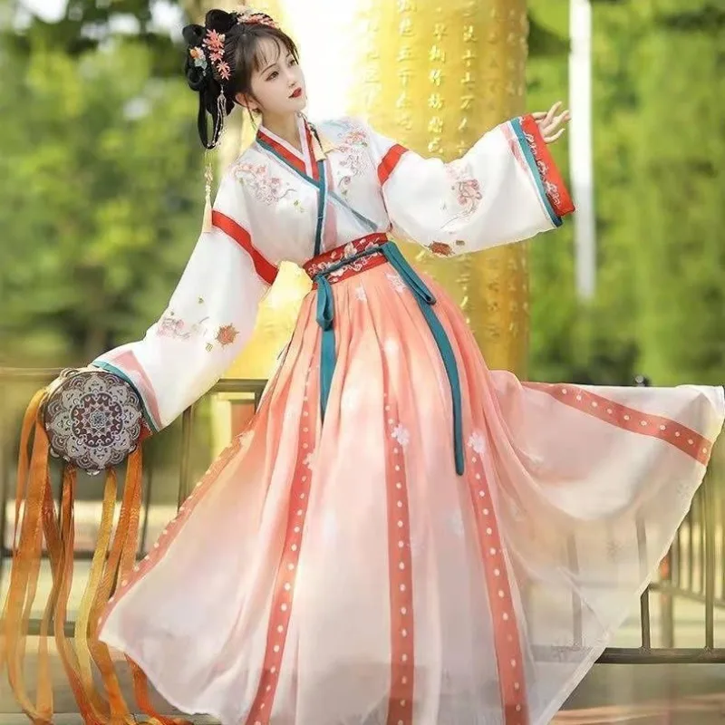 Китайское платье принцессы феи Hanfu, женская рубашка с большими рукавами и вышивкой, комплект Hanfu, карнавальное шикарное платье для косплея, танцевальное платье Hanfu
Китайское платье принцессы феи Hanfu, женская рубашка с большими рукавами и вышивкой, комплект Hanfu, карнавальное шикарное платье для косплея, танцевальное платье Hanfu