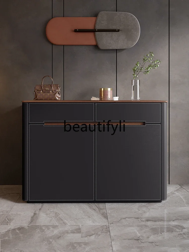 Modern household small apartment entrance porch cabinet foyer partition cabinet against the wall solid wood shoe cabinet
Modern household small apartment entrance porch cabinet foyer partition cabinet against the wall solid wood shoe cabinet