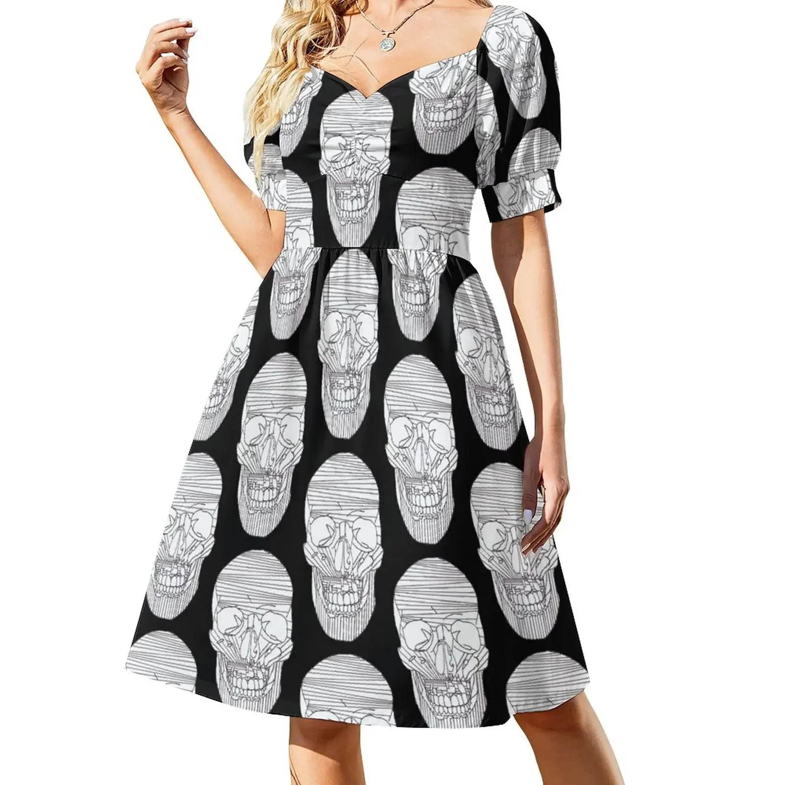 Black and White Skull Print Sleeveless Dress Woman clothes evening dress ladies loose summer dress
Black and White Skull Print Sleeveless Dress Woman clothes evening dress ladies loose summer dress