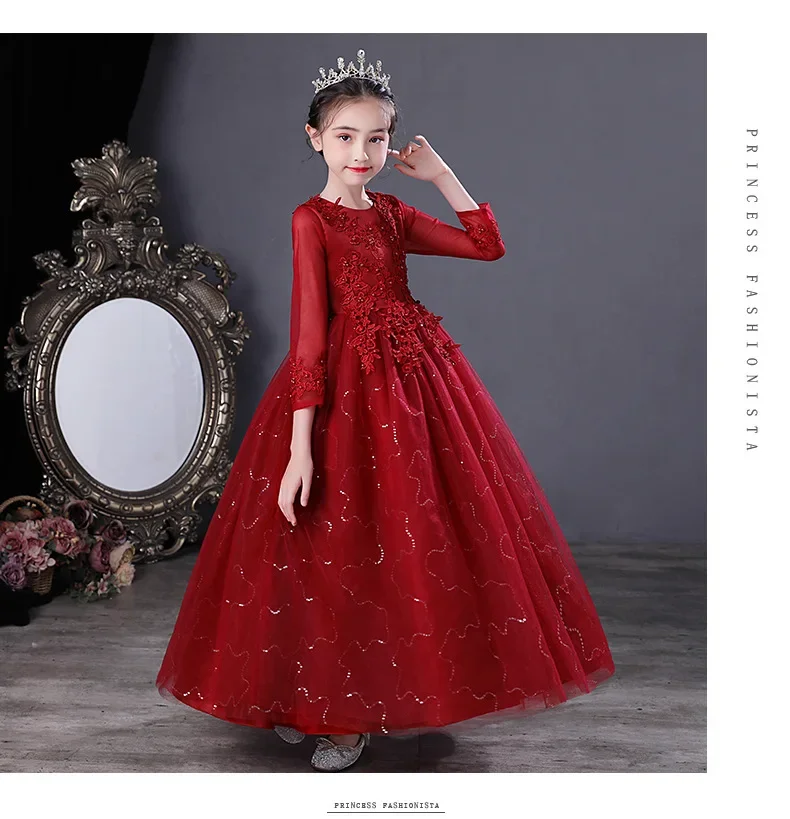 Red Kids Dresses Xmas Party Wedding Dress Pageant Gown Vintage Girls Princess Mesh Long Dress for Girl kid Children Clothing
Red Kids Dresses Xmas Party Wedding Dress Pageant Gown Vintage Girls Princess Mesh Long Dress for Girl kid Children Clothing