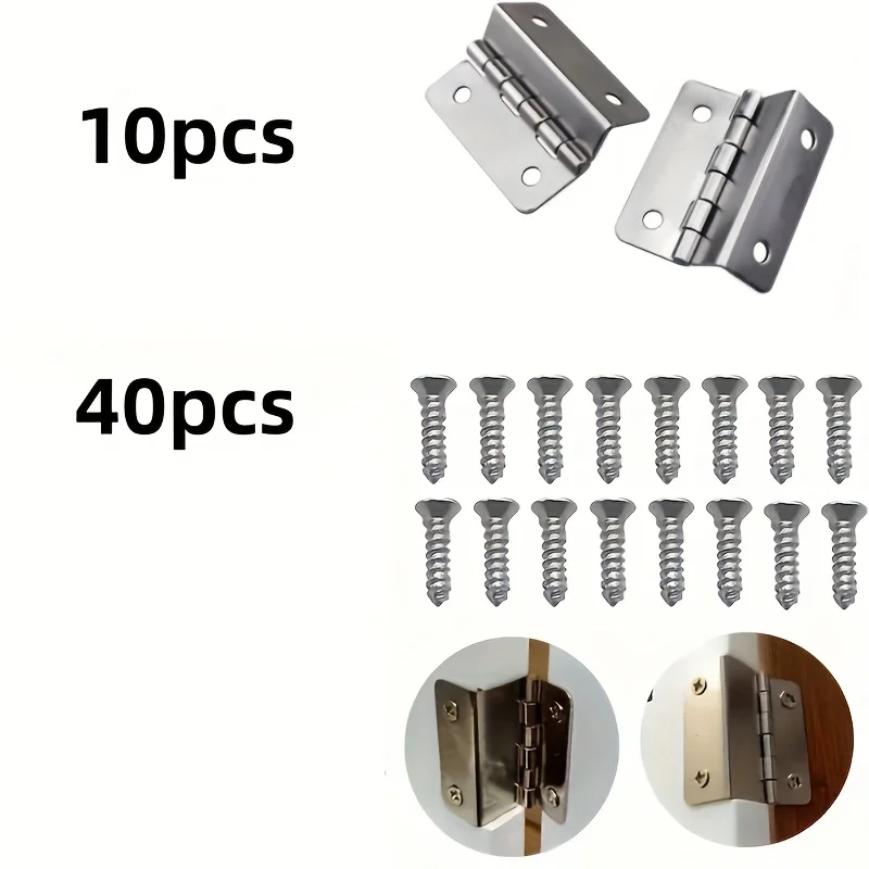 10 pieces of modern metal door hinges and 40 installation screws, cabinet hinges, suitable for doors and windows
10 pieces of modern metal door hinges and 40 installation screws, cabinet hinges, suitable for doors and windows