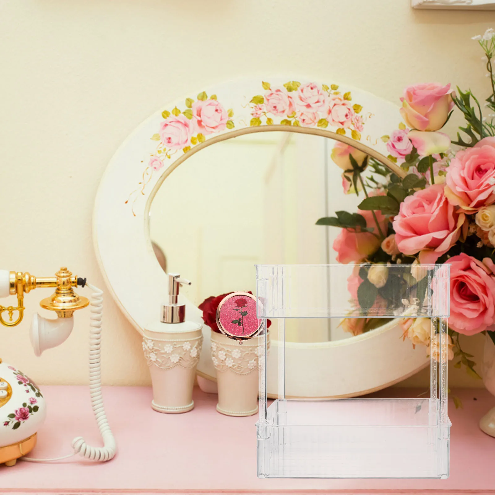 Clear Double Tier Makeup Storage Organizer for Bathroom Or Dresser Large Capacity Organizer for Lipstick and Toiletries
Clear Double Tier Makeup Storage Organizer for Bathroom Or Dresser Large Capacity Organizer for Lipstick and Toiletries