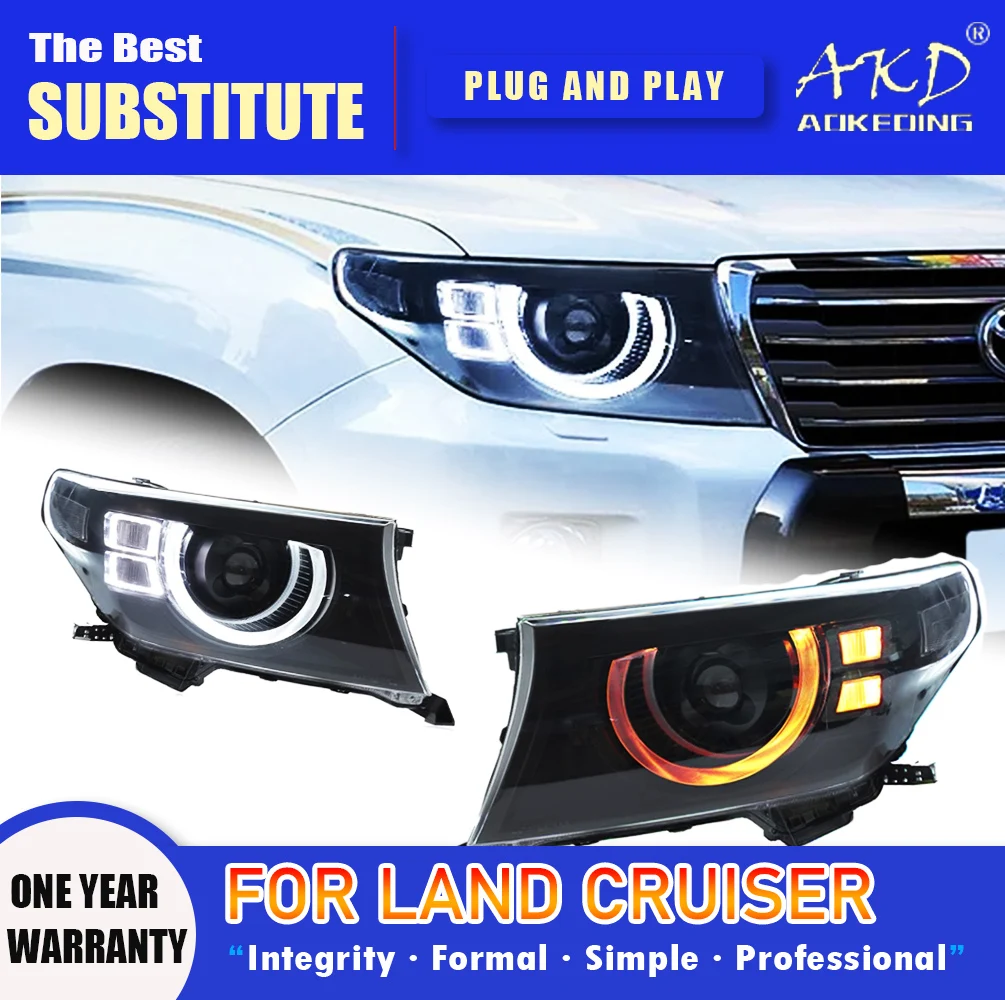 AKD Head Lamp for TOYOTA Land Cruiser LED Headlight 2007-2015 Headlights LC200 DRL Turn Signal High Beam Angel Eye Projector
AKD Head Lamp for TOYOTA Land Cruiser LED Headlight 2007-2015 Headlights LC200 DRL Turn Signal High Beam Angel Eye Projector