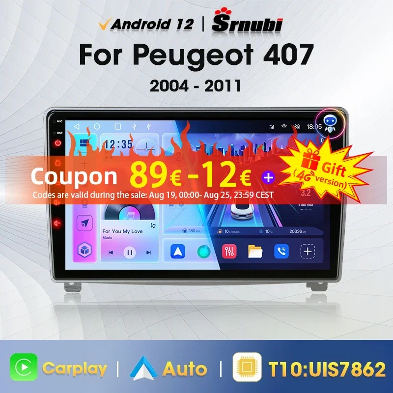 2 Din Android 12 Car Stereo Multimedia for Peugeot 407 CC SW 407CC 2004-2011 Auto Radio GPS Autoradio Video Audio 4G Head Unit
2 Din Android 12 Car Stereo Multimedia for Peugeot 407 CC SW 407CC 2004-2011 Auto Radio GPS Autoradio Video Audio 4G Head Unit
