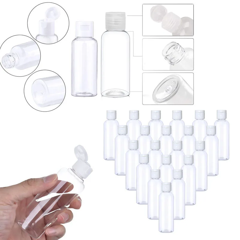 50 шт. 5 мл-100 мл пустые мини-прозрачные пластиковые бутылки из ПЭТ с прозрачной/белой откидной крышкой для путешествий, шампуня, кондиционера, лосьона
50 шт. 5 мл-100 мл пустые мини-прозрачные пластиковые бутылки из ПЭТ с прозрачной/белой откидной крышкой для путешествий, шампуня, кондиционера, лосьона