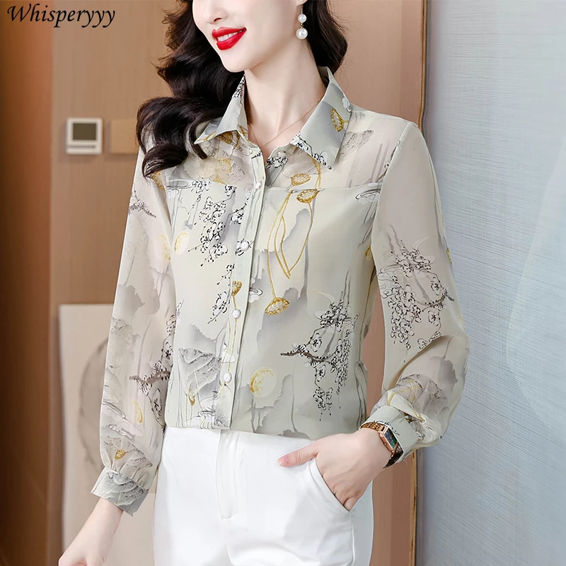 Printed Chiffon Shirt Female Tops 2025 Spring Summer New Long-sleeved Thin Shirt Women's Single-breasted Lapel Blouse Femme
Printed Chiffon Shirt Female Tops 2025 Spring Summer New Long-sleeved Thin Shirt Women's Single-breasted Lapel Blouse Femme