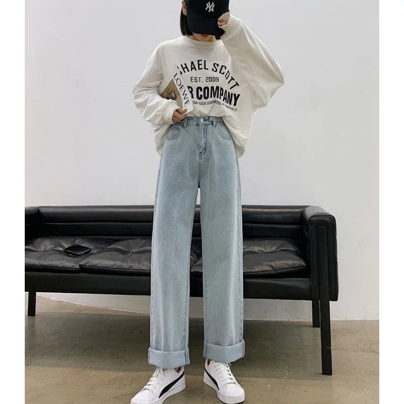 Women's Apricot Vintage Wide Leg Jeans Fashion Baggy High Waist Straight Pants High Street Mopping Denim Trouser Ladies Summer
Women's Apricot Vintage Wide Leg Jeans Fashion Baggy High Waist Straight Pants High Street Mopping Denim Trouser Ladies Summer