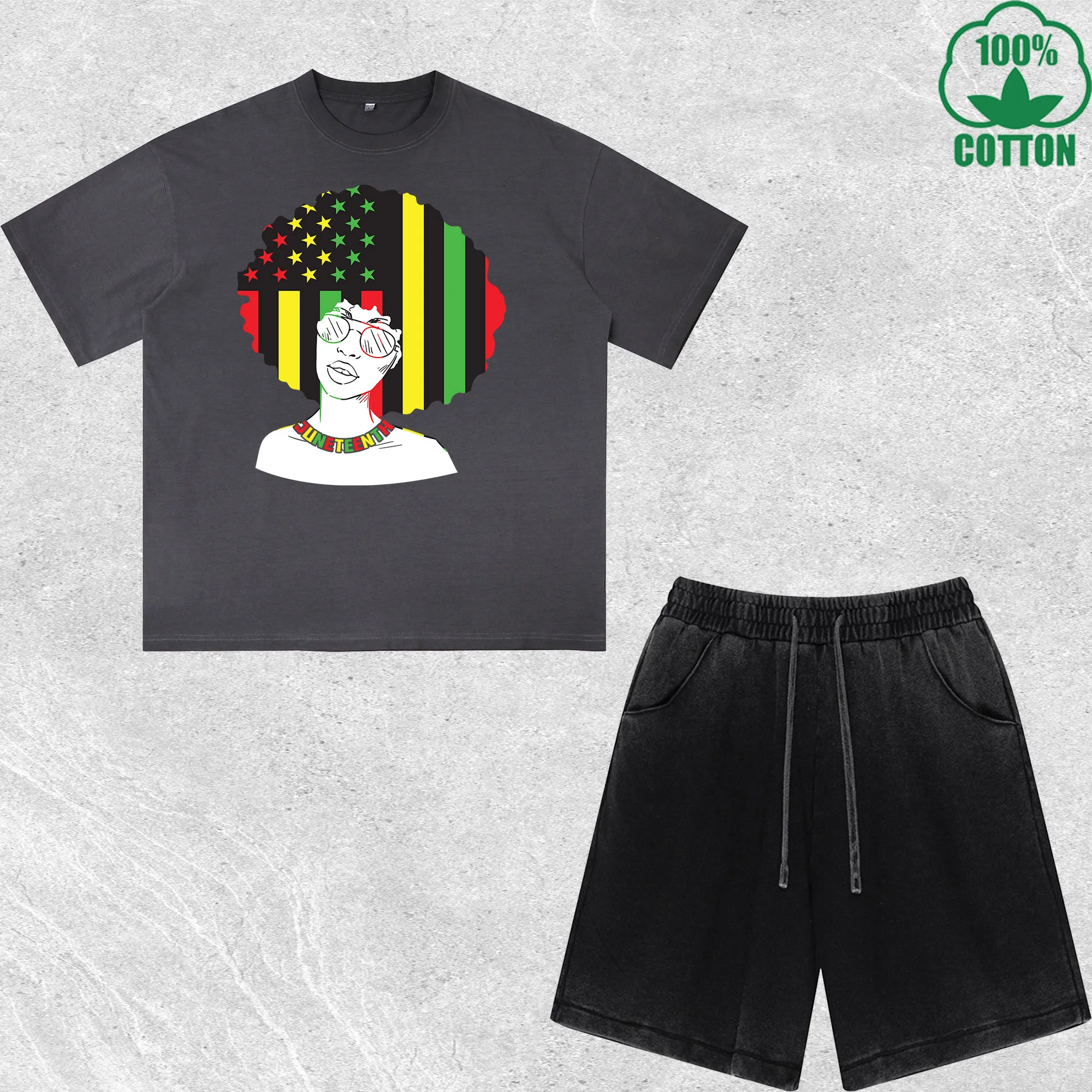 Black History Printed Dirty Wash T-Shirt Shorts Set Multicolor Combo Loose Trendy Fashionable 100%Cotton Short Value Pack
Black History Printed Dirty Wash T-Shirt Shorts Set Multicolor Combo Loose Trendy Fashionable 100%Cotton Short Value Pack