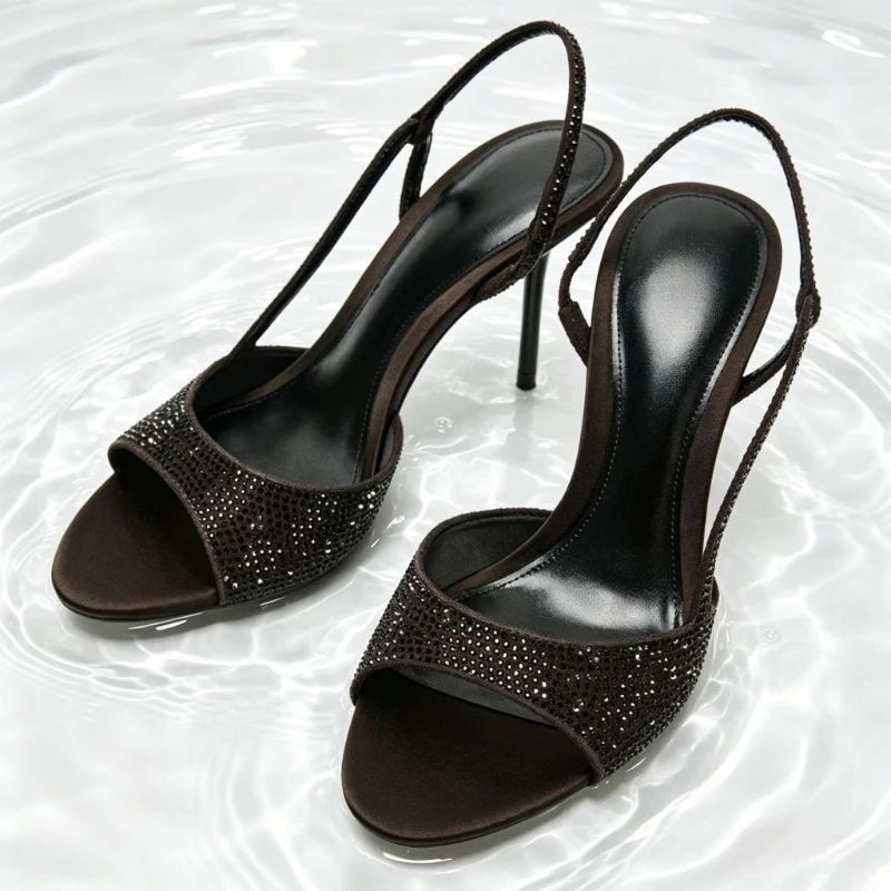 Fashion Crystal Detail Slingback Heels Women Sexy Open-toe Pointed Toe Stiletto Sandals Luxury Designer Brand Shoe Zapatos Mujer
Fashion Crystal Detail Slingback Heels Women Sexy Open-toe Pointed Toe Stiletto Sandals Luxury Designer Brand Shoe Zapatos Mujer